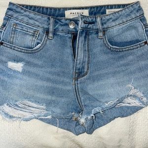 Distressed high waisted shorts